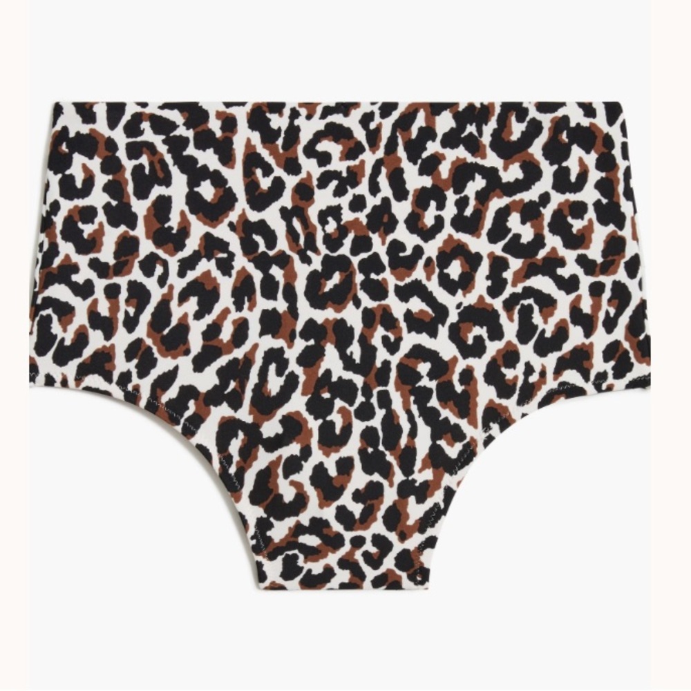 J. Crew Factory High Waisted Bikini Bottom leopard print size M